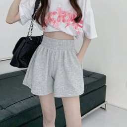 Korean Fashion Wide Leg Shorts Ladies Casual All-Match Elastic Waist Sport Short Pants Woman Solid Color Simple Loose Hot Shorts