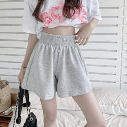 Korean Fashion Wide Leg Shorts Ladies Casual All-Match Elastic Waist Sport Short Pants Woman Solid Color Simple Loose Hot Shorts