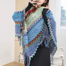 Ethnic Style Cape Oversized Sweater Jacket Women Fashion New Loose Patchwork Warm Long Scarf Knitted Cardigan Woman