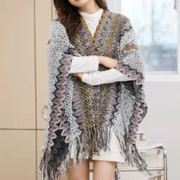 Ethnic Style Cape Oversized Sweater Jacket Women Fashion New Loose Patchwork Warm Long Scarf Knitted Cardigan Woman