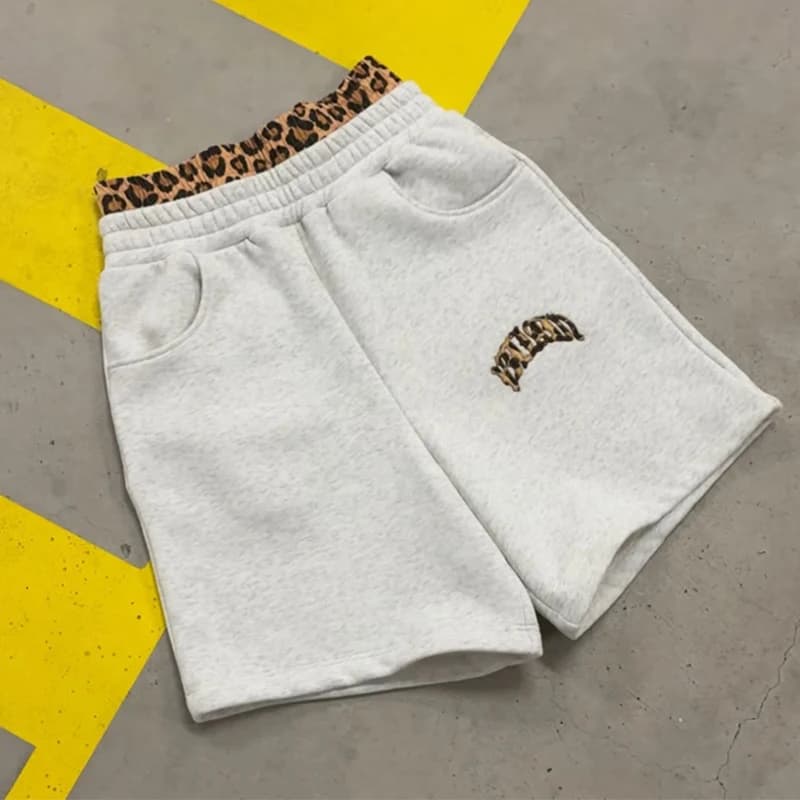 Y2K New Aesthetic Lining Gothic Leopard Embroidered Street Double Waist Men's and Women's Multi functional Casual Hip Hop Pants