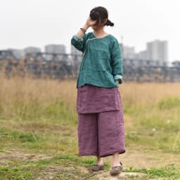 Design Ramie High Quality Wide-Legged Pants Women's New Harajuku Solid Color Trousers Loose Japanese Straight Pants Ropa Mujer