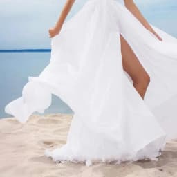 Elegant Evening Gown for Women Elegant Lace V-neck Wedding Dress for Bride Chiffon Evening Gown with Slit Boho Beach for Prom
