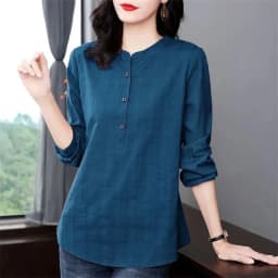 Large Size Mid Length Women Thin O-Neck Cotton Shirt Tops Coat 2025 Spring Autumn Female Long Sleeve Cardigan Blouse Jacket 5XL
