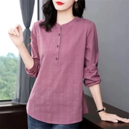 Large Size Mid Length Women Thin O-Neck Cotton Shirt Tops Coat 2025 Spring Autumn Female Long Sleeve Cardigan Blouse Jacket 5XL