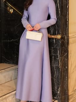 Casual Clothing Solid Color High Waist Dress New 2025 Temperament Host Dress Fashion Women's O-neck Autumn Long Dress Vestidos