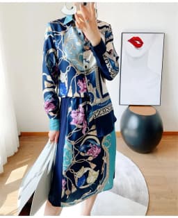 ZAROY Women Vintage Print Baroque Shirts and Blouses Long Sleeve Polo Neck Elegant Blouses Luxury Runway Shirt Blusa Mujer