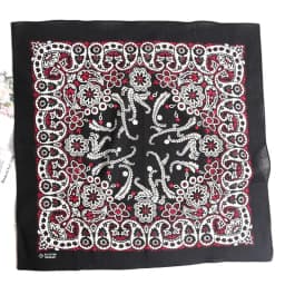 New High Quality Hip Hop 100% Cotton Bandana Square Scarf Black Paisley Riding Headband Printed Gifts for Women/Men/Boys/Girls