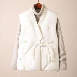 2025 New Cotton Down Winter Women's Vest Thicken V-neck Sleeveless Puffer Jacket Padded Female Warm Outerwear Women Clothing