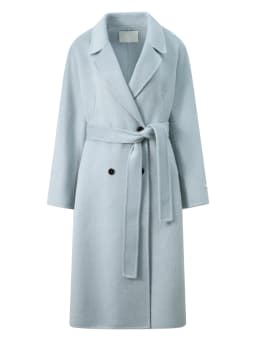 ZIQIAO 2025 Winter Women's Petite Navy Blue Double-Faced Wool Blend Coat with Raglan Sleeve Short Tweed Overcoat for Petite Size