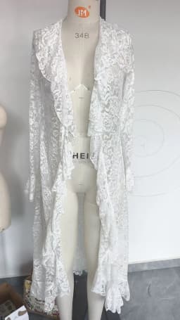 Lace Long Sleeve Sexy Maxi Cardigan Dress For Women Long Flare Sleeve Elegant High Waist Bodycon Club Party Sexy Long Dress