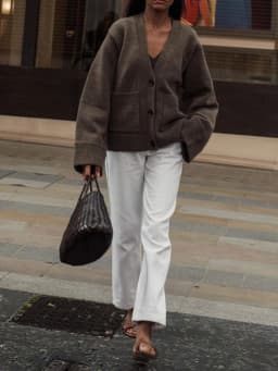 Women's Elegant Knitted Cardigan Solid Long Sleeve V Neck Ribbed Tops 2026 New Autumn Winter Coat Commute Female Knitwear