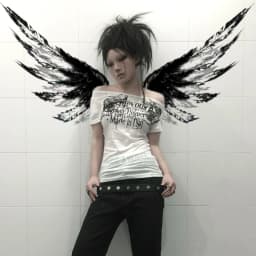 Karrcat Grunge Aesthetics Tattoo Print T-shirt Trashy 2000s Style Letter T Shirt Japanese Y2k White Sheer Tops Gothic Vintage