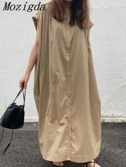 Summer Big Large Sleeveless Dress Women Fashion Loose Solid Color Woman Dress Casual Female Clothing Ladies Dresses Vestidos