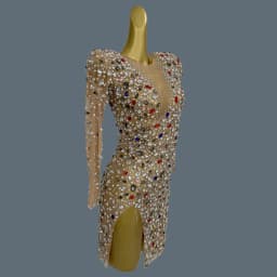Sparkly Full Rhinestone Asymmetrical Bodycon Wrap Dress for Sexy Women Long Sleeved Mini Dress High-end Party Evening Dress Puer