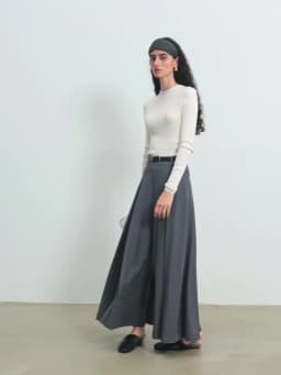 ZIQIAO Gray Airy Long Skirt Pants Women 2025 Autumn New Wide-leg Pants Drape Casual Pants 25ZQ93119