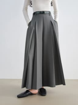 ZIQIAO Gray Airy Long Skirt Pants Women 2025 Autumn New Wide-leg Pants Drape Casual Pants 25ZQ93119
