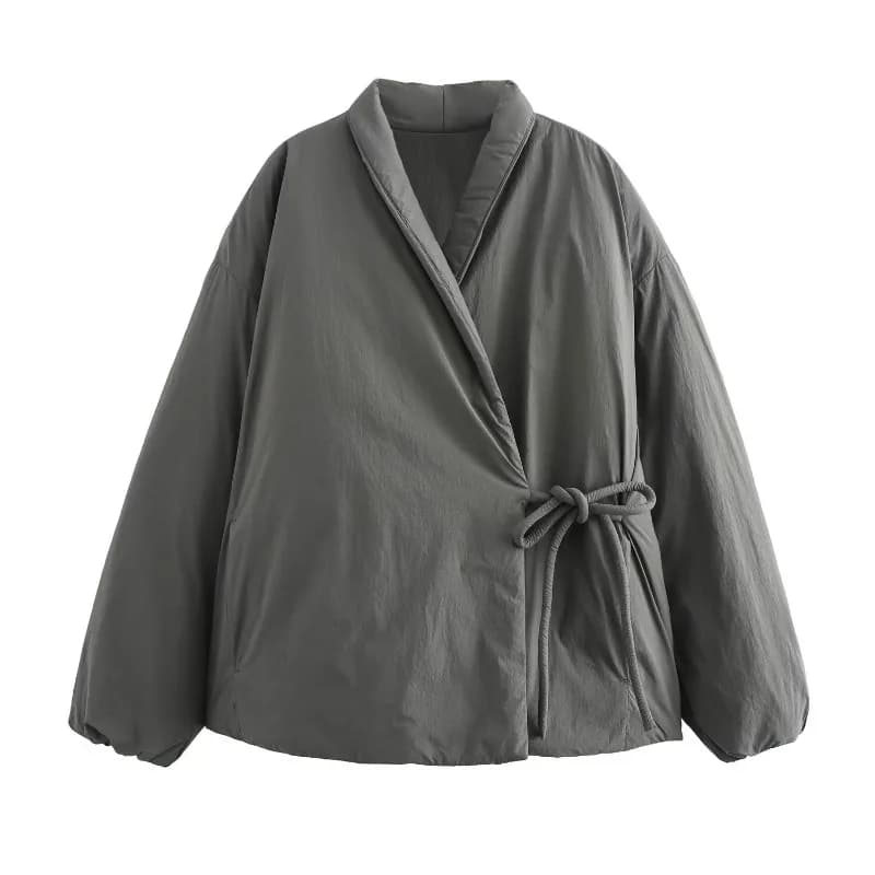 Luxury Brand Women's Clothing Warm Long Sleeves Cotton Coats Autumn Winter Versatile Belts Black Red Grey Jackets for Women