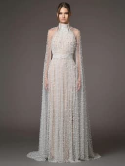 HIGH STREET Newest Fashion 2026 Designer Party Vestido Women's Pearls Beaded Gauze Long Maxi Dress
