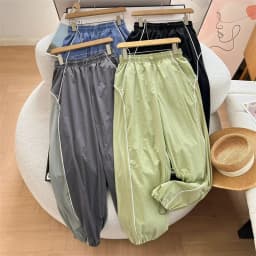 Sunproof Trousers Women's Summer Cargo Pants Windproof Straight Pants Outdoor Sports Quick-drying Wild Wide-leg Pants Slacks
