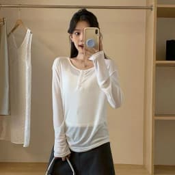 Women's Long Sleeve Sun-Proof T-Shirts Summer Cozy Loose All-Match Basic Tee Shirts Ladies Korean Style Solid Color O-Neck Tops