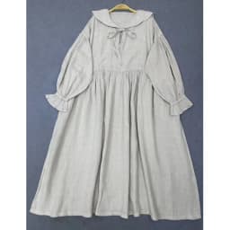Johnature Retro Linen Doll Collar Long Sleeve Dress Loose Solid Color Casual New Women Long Dresses For Spring Autumn