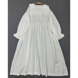 Johnature Retro Linen Doll Collar Long Sleeve Dress Loose Solid Color Casual New Women Long Dresses For Spring Autumn