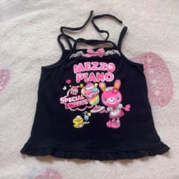 Japanese Sweet Crop Tops Grunge Y2k Cartoon Embroidery Pink Stripe Tank Top Kawaii Clothes Harajuku Aesthetic Patchwork Lace Tee