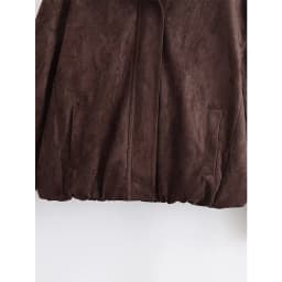 YENKYE Brown Faux Suede Leather Jacket For Women Autumn Winter Warm Loose Coat Long Sleeve Lapel Collar Vintage Outerwear
