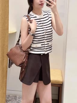 Chic Sequin Fashion Striped O-Neck Women Knitted Jacket Autumn French Style Short Top Daily Casual Single Breasted Knitwear Coat