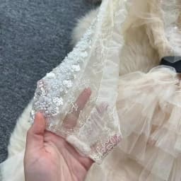 Elegant Embroidered Sequins Long Dresses Autumn Women Layer Ruffles Cake Full Sleeve Evening Party Vestidos Mesh Tulle Long Robe