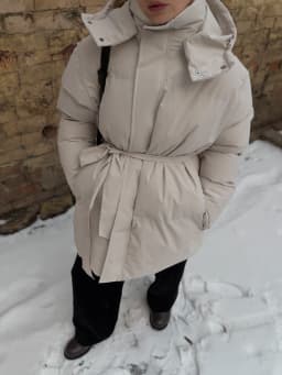 Hirsionsan 2025 Casual Waist Slimming Hooded Mid To Long Length Bread Cotton Jacket Women's Thick Cotton Jacket Brown