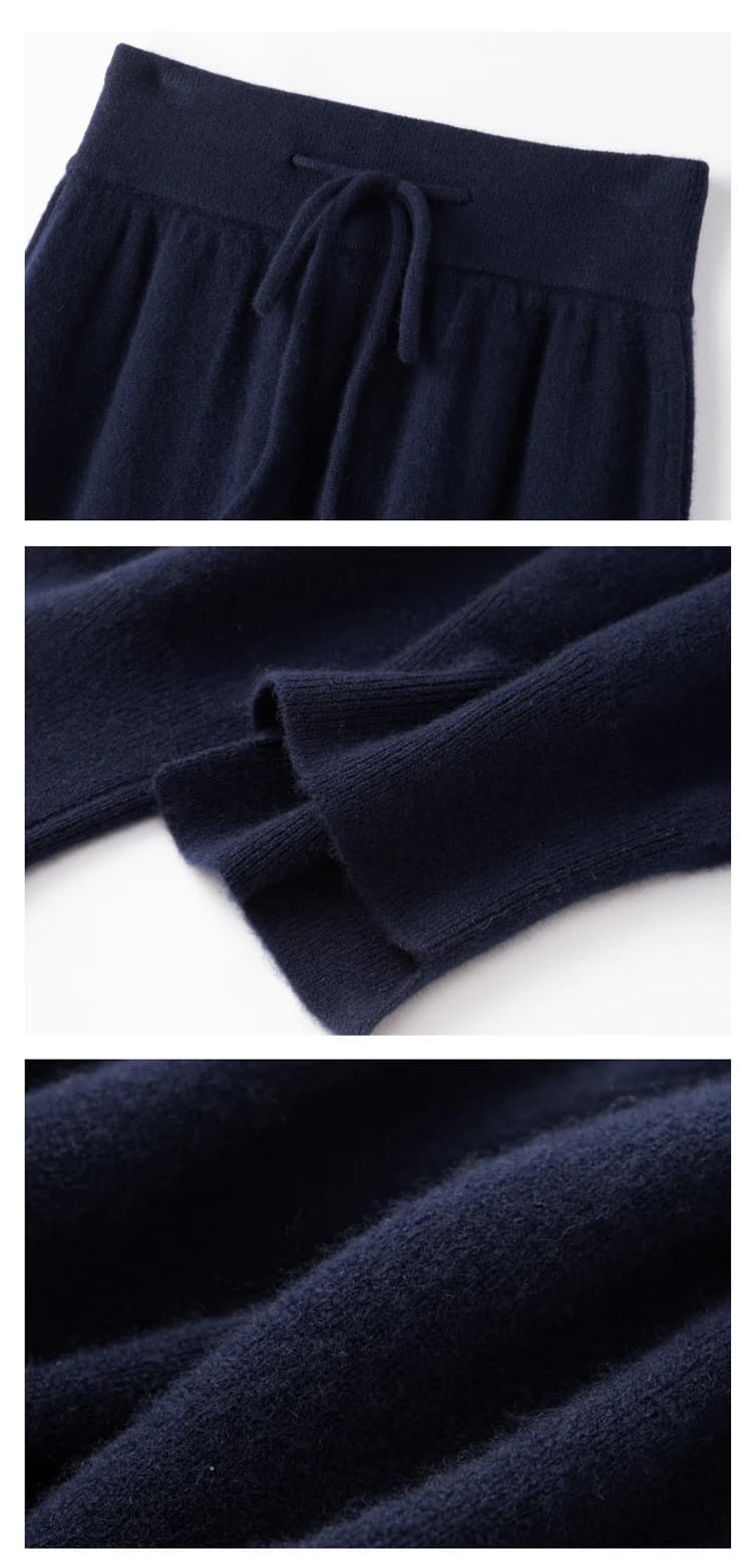 ANGEL Women Lantern Pants Autumn Winter Thick Pure Wool Pants 100% Merino Wool Knitwear Simple Style Soft Warm Korean Trousers