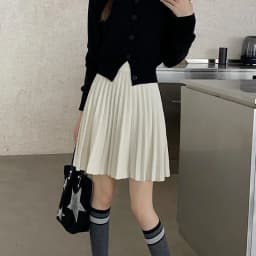 Autumn Winter Women's Skirt College Style All-Match Solid Color Knitted Pleated Skirts Casual Simple High Waisted Mini Skirts