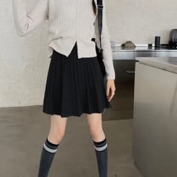 Autumn Winter Women's Skirt College Style All-Match Solid Color Knitted Pleated Skirts Casual Simple High Waisted Mini Skirts