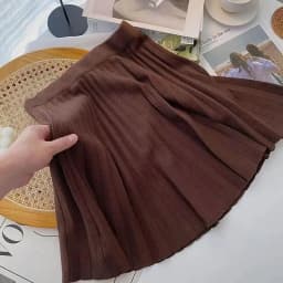 Autumn Winter Women's Skirt College Style All-Match Solid Color Knitted Pleated Skirts Casual Simple High Waisted Mini Skirts