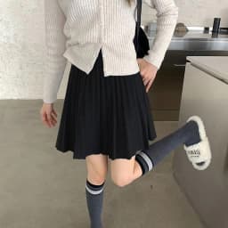 Autumn Winter Women's Skirt College Style All-Match Solid Color Knitted Pleated Skirts Casual Simple High Waisted Mini Skirts