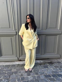 Casual One Button Slit Suit Women Loose Solid Lapel Short Sleeve Pockets Jackets  Summer Lady All-match Commute Outwear New