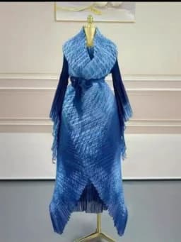 Miyake Pleated African Printed Organza Suit Irregular Suspender Skirt Two-piece Set Loose Women's Clothing 2025 Autumn New
