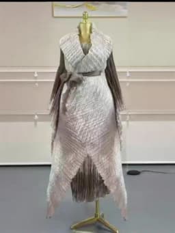 Miyake Pleated African Printed Organza Suit Irregular Suspender Skirt Two-piece Set Loose Women's Clothing 2025 Autumn New