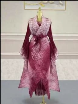 Miyake Pleated African Printed Organza Suit Irregular Suspender Skirt Two-piece Set Loose Women's Clothing 2025 Autumn New