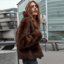 Trendy Faux Fur Patchwork Jacket Double-sided Wear Full Sleeve V Neck Front Button Coat Women Fashion Daily Street Outerwear New