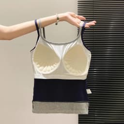 Fashion Fake Two Piece Camisole for Woman Spring Autumn Short Slim Fit Chest Pad Tank Women Korean Street Spicy Girl Clothes