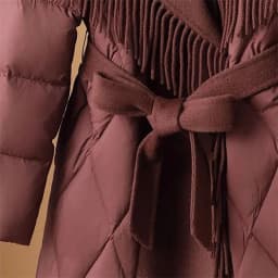 Fashion Woolen Patchwork Down Cotton Coat Winter Jacket Korean Version Lapel Waist Cinched Mid Length Elegant Cotton Overcoat