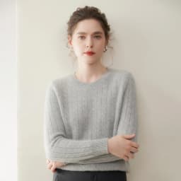 Cashmere Sweater Women Winter Knitted Solid Color Round Neck Pullover Warm Thickened Double Strand Autumn New Fried Dough Twists