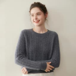 Cashmere Sweater Women Winter Knitted Solid Color Round Neck Pullover Warm Thickened Double Strand Autumn New Fried Dough Twists