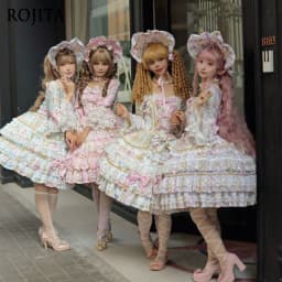 Women Dress Pink Long Sleeve OP Dress for Women Autumn New Original Design Lolita Sweet Lace Bell Sleeve Tiered Dress