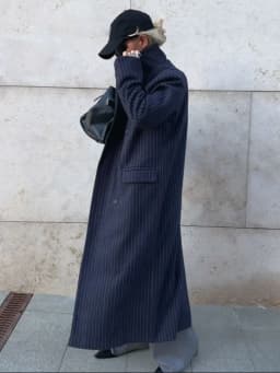 Vintage Striped Lapel Long Blazer Jackets Women Chic Shoulder Pad Button Pocket Loose Overcoat Autumn Commuting Street Wear 2025