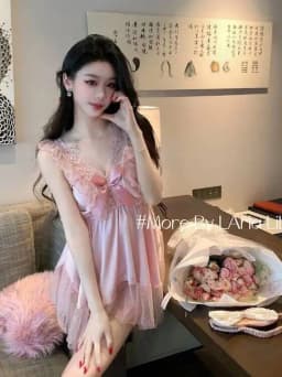 French Style Fairy Cute Pink Nightdress Pure Desire Casaul Style Lace Strap Princess Style Sweet Summer Mesh Dress Elegant M8T1