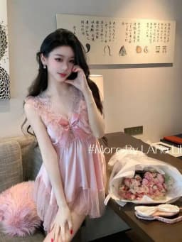 French Style Fairy Cute Pink Nightdress Pure Desire Casaul Style Lace Strap Princess Style Sweet Summer Mesh Dress Elegant M8T1